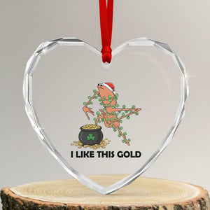 Marcus The Worm St Patricks Day Heart Crystal Glass Ornament I Like This Gold TS14 Transparent Glass 3'' Heart Print Your Wear