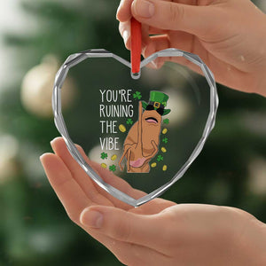 Marcus The Worm St Patricks Day Heart Crystal Glass Ornament You're Ruining The Vibe TS14 Print Your Wear