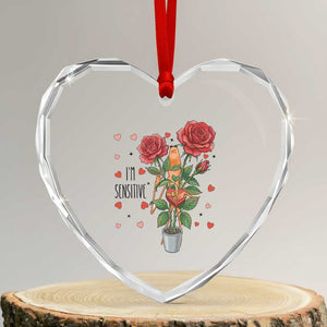 Marcus The Worm Valentine Meme Heart Crystal Glass Ornament I Am Senstive TS14 Transparent Glass 3'' Heart Print Your Wear