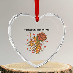 Marcus The Worm Valentine Meme Heart Crystal Glass Ornament You Make My Heart Go Honk TS14 Transparent Glass 3'' Heart Print Your Wear