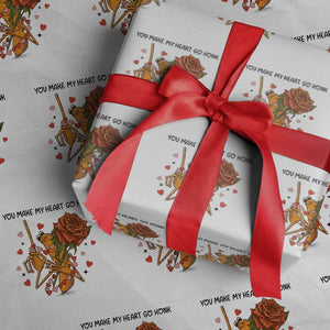 Marcus The Worm Valentine Meme Wrapping Paper Roll You Make My Heart Go Honk TS14 White Print Your Wear