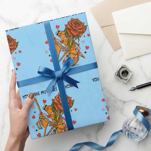 Marcus The Worm Valentine Meme Wrapping Paper Roll You Make My Heart Go Honk TS14 Light Blue Print Your Wear