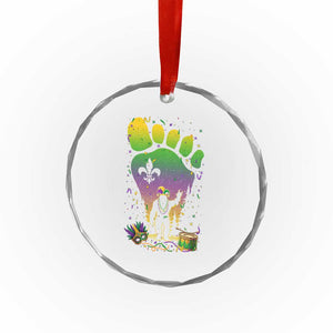 Mardi Gras Bigfoot Crystal Glass Ornament Sasquatch Forest Footprint Carnival Party TS14 Print Your Wear