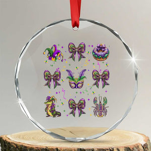Mardi Gras Coquette Crystal Glass Ornament Glitter Print Louisiana New Orleans Party Custume Beads TS10 Transparent Glass 3'' Circle Print Your Wear