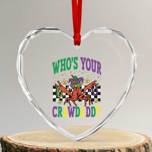 Mardi Gras Crawfish Heart Crystal Glass Ornament Who Is Your Crawdaddy TS14 Transparent Glass 3'' Heart Print Your Wear