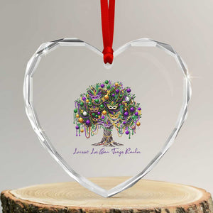 Mardi Gras Mask Tree Heart Crystal Glass Ornament Laissez Les Bon Temps Rouler TS14 Transparent Glass 3'' Heart Print Your Wear