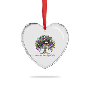 Mardi Gras Mask Tree Heart Crystal Glass Ornament Laissez Les Bon Temps Rouler TS14 Print Your Wear