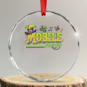 Mardi Gras Mobile Alabama AL Carnival Beads Crystal Glass Ornament TS11 Transparent Glass 3'' Circle Print Your Wear