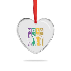 Mardi Gras NOLA New Orleans Carnival Jazz Music Glitter Print Heart Crystal Glass Ornament TS11 Print Your Wear
