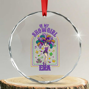 Mardi Gras Queen Crystal Glass Ornament In My Showgirl Era TS14 Transparent Glass 3'' Circle Print Your Wear