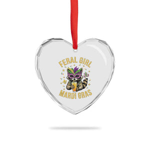 Mardi Gras Raccoon Heart Crystal Glass Ornament Feral Girl Mardi Gras Trash Panda TS14 Print Your Wear