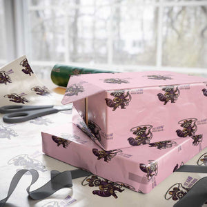 Mardi Gras Raccoon Wrapping Paper Roll Yee Haw Cowboy Mardi Gras Carnival Trendy Meme TS14 Light Pink Print Your Wear