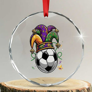 Mardi Gras Soccer Ball Crystal Glass Ornament Funny Louisiana Carnival Sports Gift TS12 Transparent Glass 3'' Circle Print Your Wear