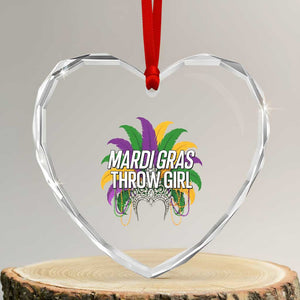 Mardi Gras Throw Girl Heart Crystal Glass Ornament Funny New Orleans Carnival Headdress Beads TS11 Transparent Glass 3'' Heart Print Your Wear