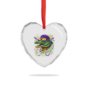 Mardigator Mardi Gras Alligator Carnival Beads Heart Crystal Glass Ornament TS11 Print Your Wear