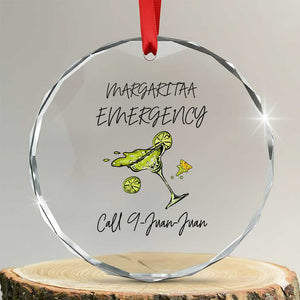 Margarita Emergency Mexican Fiesta Crystal Glass Ornament Funny Cinco de Mayo TS14 Transparent Glass 3'' Circle Print Your Wear