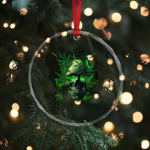 Marijuana Skull Crystal Glass Ornament Smoke Weed Cannabis 420 Pot Leaf TS02 Print Your Wear