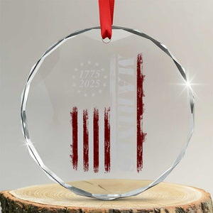 Marine 250th Anniversary Crystal Glass Ornament Retro Patriotic Military Veteran Gift American Flag TS10 Transparent Glass 3'' Circle Print Your Wear