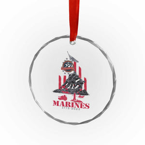 Marine Veteran 250th Anniversary Crystal Glass Ornament Retro Military Corps American Flag TS10 Print Your Wear