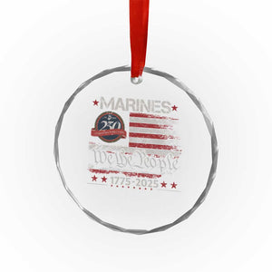Marine Veteran 250th Anniversary Crystal Glass Ornament Retro Patriotic Military Gift American Flag TS10 Print Your Wear