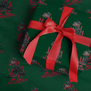 Marine Veteran 250th Anniversary Wrapping Paper Roll Retro Military Corps American Flag TS10 Green Print Your Wear