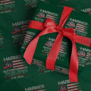 Marine Veteran 250th Anniversary Wrapping Paper Roll Retro Patriotic Military Gift American Flag TS10 Green Print Your Wear