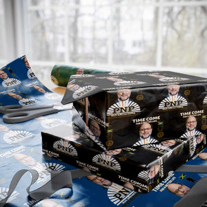 Mark Golding PNP Supporter Wrapping Paper Roll Time Come for a Better Life Jamaica Politics People's National Party TS02 Black Print Your Wear