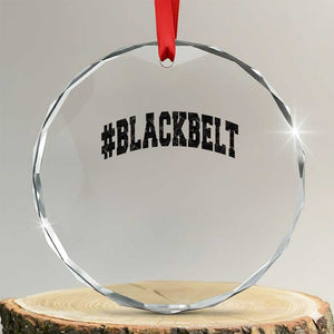 Martial Arts Karate Black Belt Crystal Glass Ornament Retro Varsity Vintage TS10 Transparent Glass 3'' Circle Print Your Wear