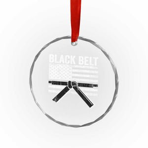 Martial Arts Karate Black Belt Crystal Glass Ornament Retro Vintage American Flag TS10 Print Your Wear