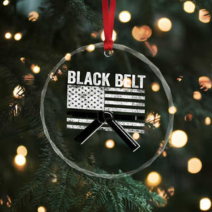 Martial Arts Karate Black Belt Crystal Glass Ornament Retro Vintage American Flag TS10 Print Your Wear