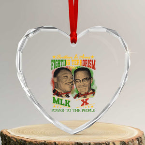 Martin Luther King And Malcolm X Heart Crystal Glass Ornament Brothers In Arms Fighting Terrorism 1964 Black History TS11 Transparent Glass 3'' Heart Print Your Wear