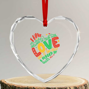 Martin Luther King Heart Crystal Glass Ornament I Have Decided to Stick With Love MLK Black History Month TS10 Transparent Glass 3'' Heart Print Your Wear