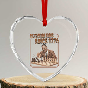 Martin Luther King Heart Crystal Glass Ornament Rejecting Kings Since 1776 TS12 Transparent Glass 3'' Heart Print Your Wear