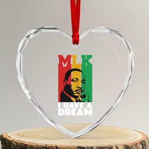 Martin Luther King Jr Heart Crystal Glass Ornament I Have Dream MLK Quote TS14 Transparent Glass 3'' Heart Print Your Wear