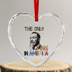 Martin Luther King Jr Heart Crystal Glass Ornament The Only King An America TS14 Transparent Glass 3'' Heart Print Your Wear