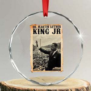 Martin Luther King Jr MLK Day Crystal Glass Ornament TS14 Transparent Glass 3'' Circle Print Your Wear