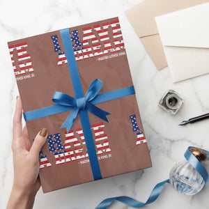 Martin Luther King Jr Wrapping Paper Roll Black History African American TS14 Mocha Print Your Wear
