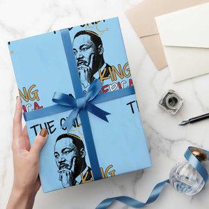 Martin Luther King Jr Wrapping Paper Roll The Only King An America TS14 Light Blue Print Your Wear