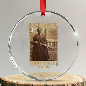 Mary Fields Black Cowgirl Crystal Glass Ornament Vintage African American Western Black History TS10 Transparent Glass 3'' Circle Print Your Wear