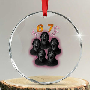 Mason 6 7 Meme Graphic Crystal Glass Ornament Six Seven 67 Meme Horror Edit Bootleg TS02 Transparent Glass 3'' Circle Print Your Wear