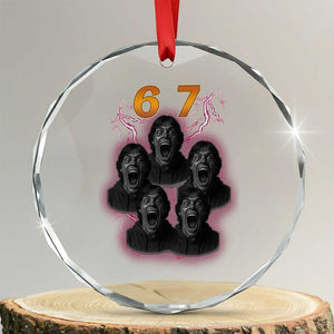 Mason 6 7 Meme Graphic Crystal Glass Ornament Six Seven 67 Meme Horror Edit Bootleg TS02 Transparent Glass 3'' Circle Print Your Wear