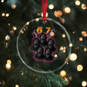 Mason 6 7 Meme Graphic Crystal Glass Ornament Six Seven 67 Meme Horror Edit Bootleg TS02 Print Your Wear