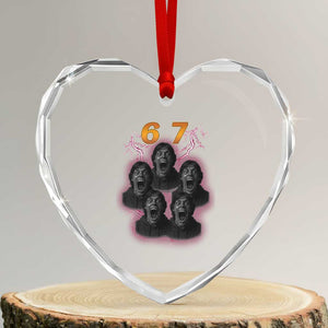 Mason 6 7 Meme Graphic Heart Crystal Glass Ornament Six Seven 67 Meme Horror Edit Bootleg TS02 Transparent Glass 3'' Heart Print Your Wear