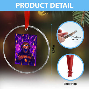 Mason 67 Meme Graphic Crystal Glass Ornament Glowing Eyes Devil Edit 6 7 Viral Six Seven Scream TS02 Print Your Wear