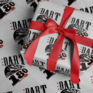 Max Score 180 Darts Lover Wrapping Paper Roll Darts Team Party Gift TS12 White Print Your Wear