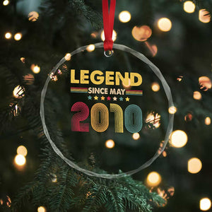 May 16th Birthday Crystal Glass Ornament Legends Since May 2010 Retro Bday TS11 Print Your Wear