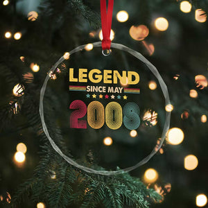 May 18th Birthday Crystal Glass Ornament Legends Since May 2008 Retro Bday TS11 Print Your Wear