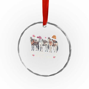 May The Horse Be With You Derby Day 2026 Crystal Glass Ornament Funny Horse Racing Triple Horse Equestrian Graphic TS02 Print Your Wear