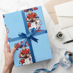 Maye Be A Dynasty Wrapping Paper Roll Funny QB Football Fan TS12 Light Blue Print Your Wear