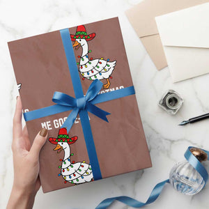 Me Goose Ta Wrapping Paper Roll Funny Mexican Christmas TS14 Mocha Print Your Wear